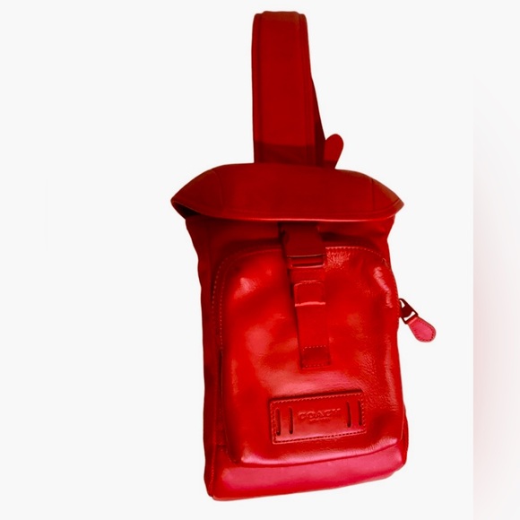 Coach Handbags - Coach Calfskin Leather Ranger Mini Slingback in Crimson Red